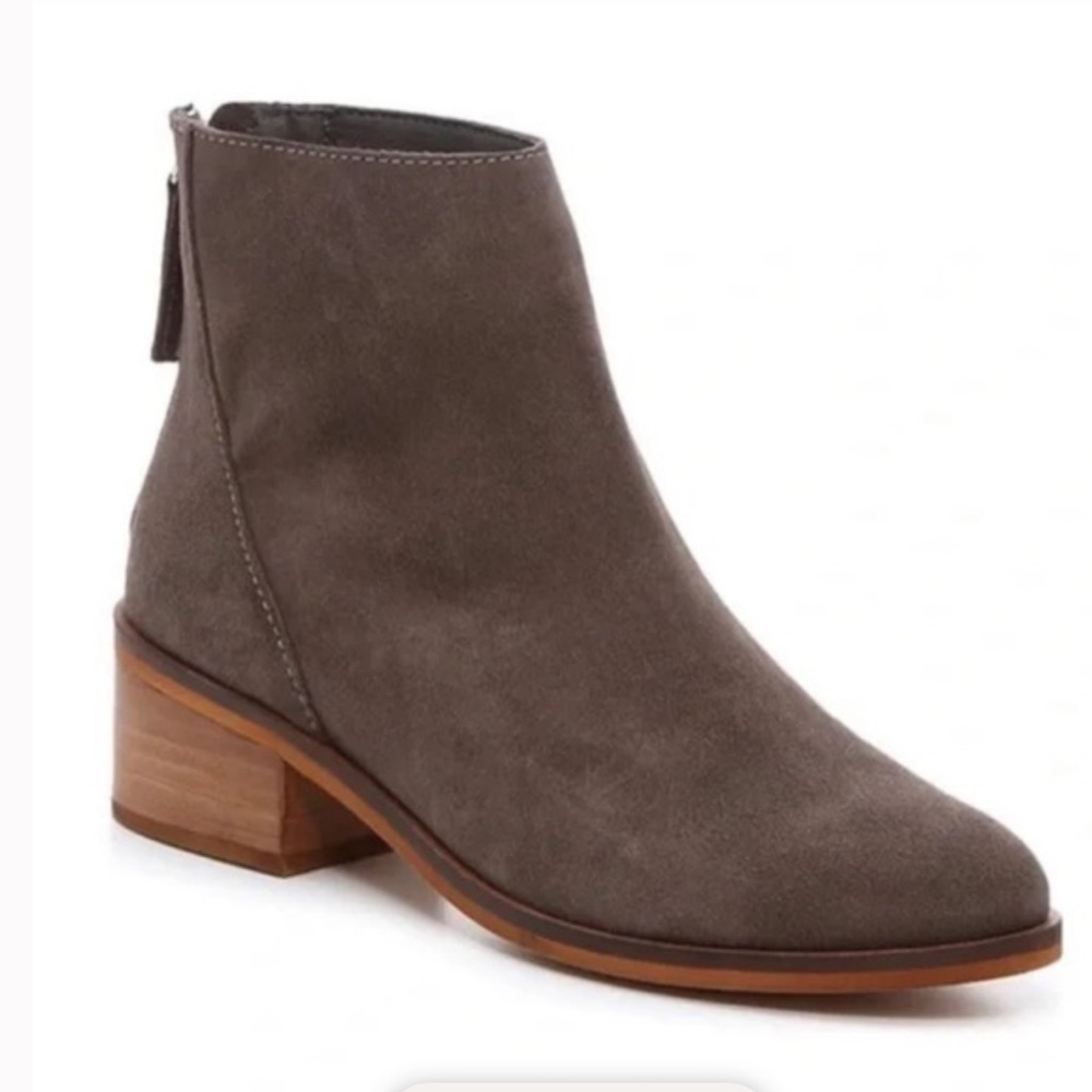 Steve Madden Women's Legally Suede Leather Booties 8 Gray Brown Fall Winter
